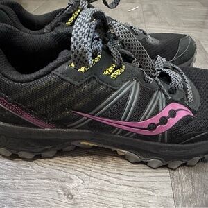 Saucony Women's Black and Purple Running Shoes